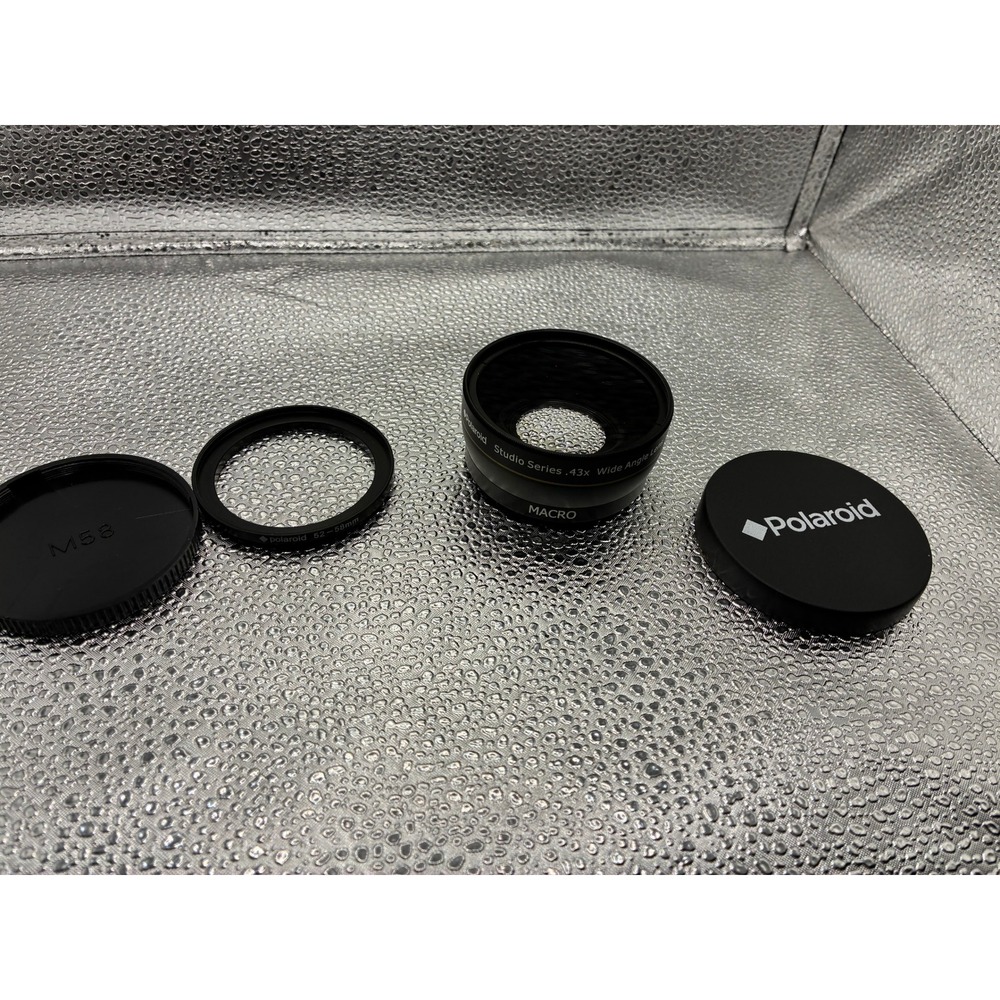 Polaroid Studio Series .43x Wide Angle Macro Lens 52mm with 58mm Adapter Black - Picture 2 of 8